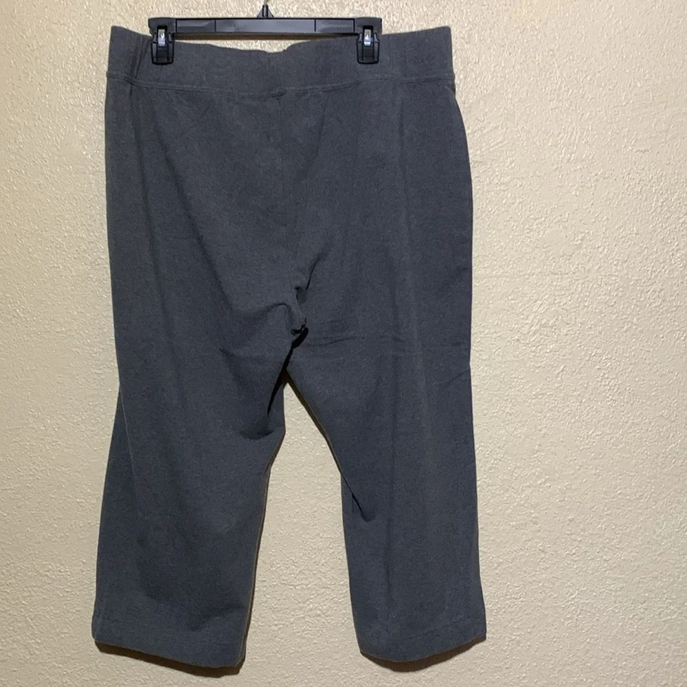 Lands' End Capris Stretch Pants Gray 2X Starfish Crop Straight Cotton Spandex - Picture 8 of 16